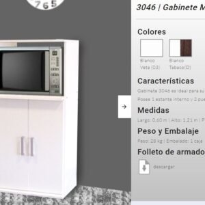 GABINETE MICROOND 2PTA PLATINUM BLANCO