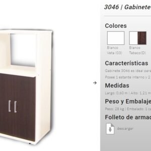 GABINETE MICROOND 2PTA PLATINUM BLA/TAB