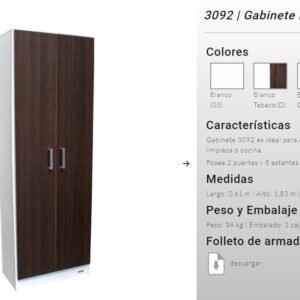 GABINETE FUNCIONAL 2P PLATINUM BLAN/TAB