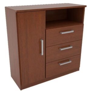 COMODA ORLANDI 3CAJ 1PTA MOGNO
