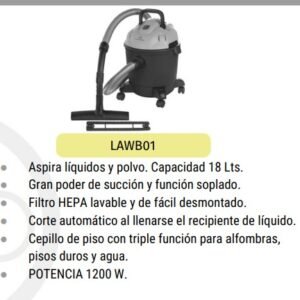 ASPIRADORA WHITEBLACK AGUA 1200W F/HEPA