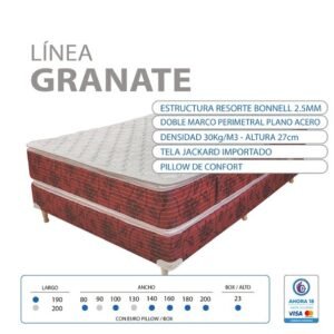 CONJUNTO DE SOMIER GRANATE 080 C/ PILOW