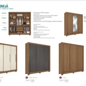 ROPERO MARINGA 3PTAS CORR C/ESPEJO JAT/A