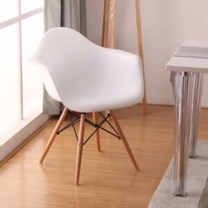 SILLON EAMES BLANCO PATAS MADERA X UNID
