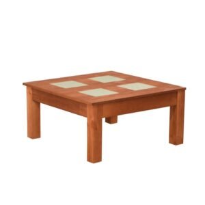 MESA RATONA ORIENTAL 80X80 C/VIDR CAOBA