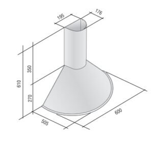 CAMPANA COCINA LLANOS VACIA 60 ACERO