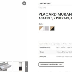 PLACARD MURANO 0.70M 2P ABATIR 4C PINOBO