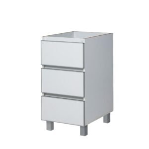 BAJO MESADA POTENZA 040 3CAJ BLCO ALUM