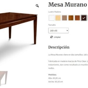 MESA PATRIA MURANO 180 CAOBA
