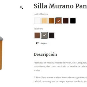 SILLA PATRIA MURANO CEDRO