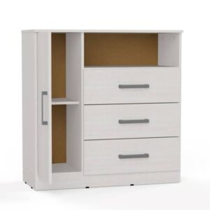 COMODA ORLANDI 3CAJ 1PTA BLANCO