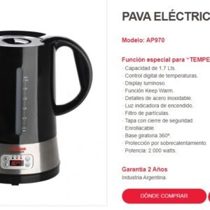 PAVA ELECTRICA LILIANA NEGRA MODERMATE