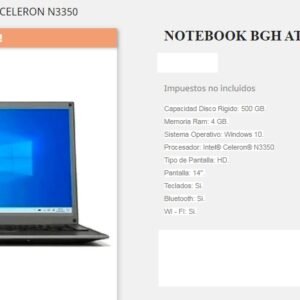 NOTEBOOK BGH AT550N CELERON N3350 4 500