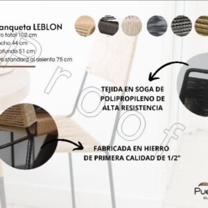 BANQUETA LEBLON HN TEJIDO CORDON S YUTE