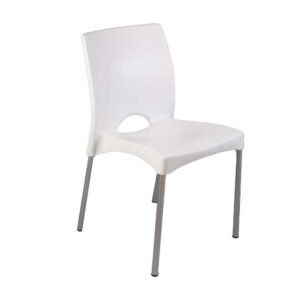 SILLA PVC BOSTON BLANCA PATAS CANO
