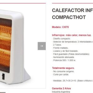 CALEFACTOR INFRARROJO LILIANA COMPACT HO