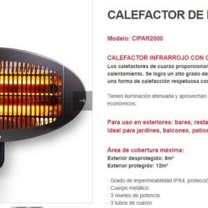 CALEFACTOR LILIANA INFRAROJO DE PARED