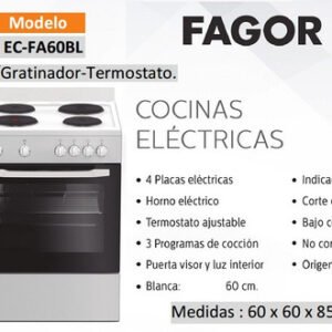 COCINA ELECTRICA FAGOR ECFA60BL