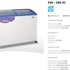 FREEZER INELRO FIH350 PTAS DE VIDRIO