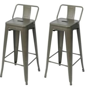 BANQUETA TOLIX C/RESPALDO 93CM GRIS