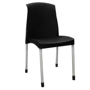 SILLA PVC GALANA P/CANO NEGRA