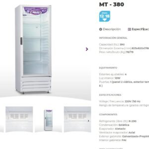 HELADERA EXHIBIDORA INELRO VERT MT380
