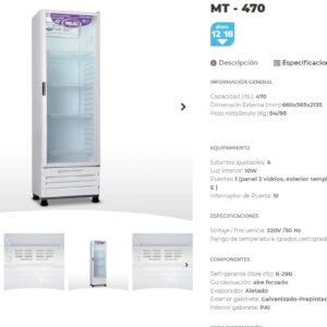 HELADERA EXHIBIDORA INELRO VERT MT470