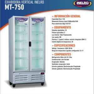 HELADERA EXHIBIDORA INELRO VERT MT750