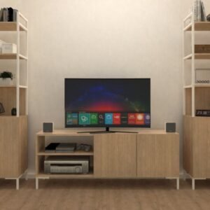 RACK TV DIELFE OSLO 2 PUERTAS ROBLE NAT