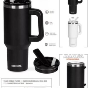 VASO COOL MUG 1200ML C/TAPA Y SORB BLCO