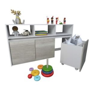 JUGUETERO TABLES 3 CAJ C/RUEDAS COMB