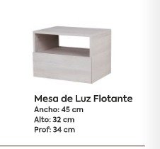 MESA DE LUZ FLOTANTE 1C MURANO PINO BLAN