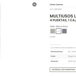MULTIUSOS LIVORNO 0.60 4P 1C BLANCO NORT