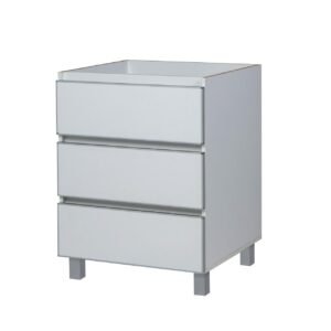 BAJO MESADA POTENZA 060 3CAJ BLCO ALUM