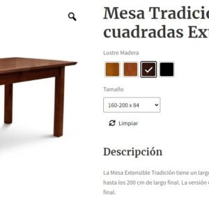 MESA PATRIA TRADICION 160 P/CUAD CAOBA