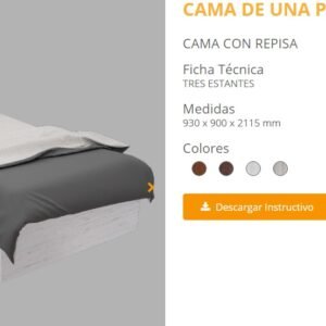 CAMA ORLANDI 1PL REP Y PORTA JUEGUET VER