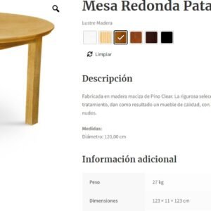 MESA PATRIA TRADIC REDONDA 120 P/CUA MIE