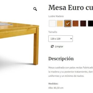 MESA PATRIA EURO EXT 160A215A270 MIEL