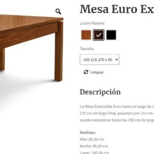MESA PATRIA EURO EXT 160A215A270 CAOBA