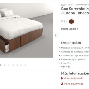 BOX SOMMIER ADAPTABLE TABLES CAOBA TABA