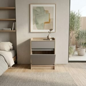 MESA DE LUZ TABLES 1CAJ 1PTA POLAR BLCO