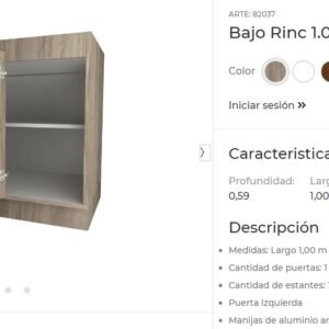 BAJO MESADA TABLES RINCON 100 I GRIS