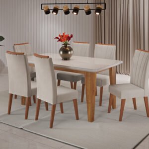 JGO COMEDOR VIERO DAKOTA 160X90 6 SAFIRA
