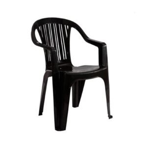 SILLA PVC TITAN CON APOYABRAZOS NEGRA