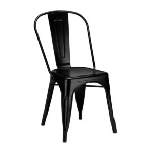 SILLA TOLIX ACERO PINTADO NEGRO MATE